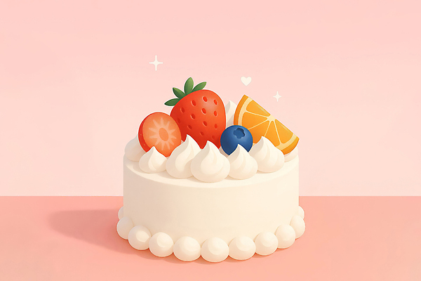 JPG 분홍색 오렌지 일러스트 딸기 단면 사람없음 반짝임 달콤 생크림 블루베리 제빵 토핑 과일케이크 생크림케이크 국내일러스트 AI일러스트 AI콘텐츠 컬러 과일 모션 제과제빵 케이크 맛 크림 파일형식