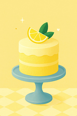 JPG 잎 일러스트 사람없음 반짝임 노란색 달콤 레몬 제빵 토핑 과일케이크 케이크스탠드 국내일러스트 AI일러스트 AI콘텐츠 식물 컬러 과일 모션 제과제빵 케이크 맛 받침대 파일형식