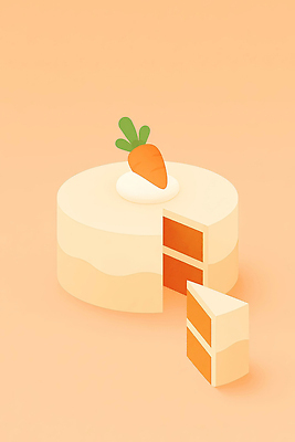JPG 조각 일러스트 사람없음 당근 달콤 자르기 생크림 제빵 토핑 살구색 당근케이크 국내일러스트 AI일러스트 AI콘텐츠 컬러 모션 뿌리채소 제과제빵 케이크 맛 크림 파일형식