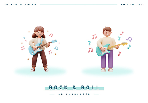 전신 PSD 편집이미지 여자 남자 연주 음표 미소 성인 두명 반짝임 3D 일렉기타 기타리스트 록 베이스기타 성인만 편집3D 기호 음악 모션 표정 사람 연주자 기타 디지털합성 로큰롤 파일형식