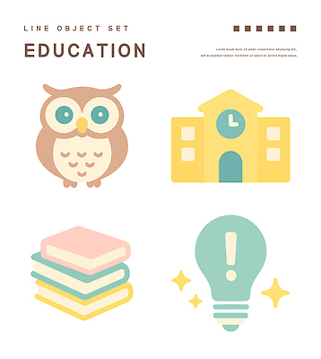일러스트 전구 학교 교재 아이디어 사람없음 반짝임 쌓기 느낌표 오브젝트 부엉이 엘리먼트 책더미 국내일러스트 AI파일 기호 교육 컨셉 모션 조류 책 무더기 파일형식 벡터