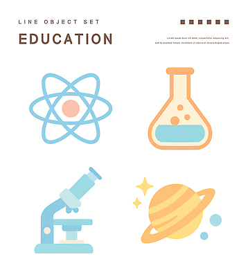 교육 일러스트 현미경 사람없음 반짝임 행성 오브젝트 삼각플라스크 용액 엘리먼트 국내일러스트 AI파일 모션 실험기구 우주 플라스크 파일형식 벡터