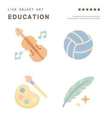 교육 음표 일러스트 사람없음 반짝임 붓 팔레트 깃털 오브젝트 배구공 엘리먼트 국내일러스트 AI파일 기호 음악 스포츠용품 공 모션 배구 파일형식 벡터