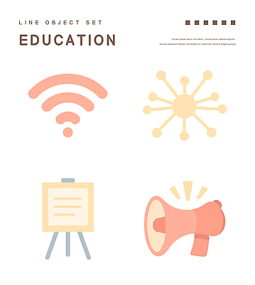 교육 일러스트 세포 알림판 사람없음 확성기 오브젝트 와이파이 엘리먼트 국내일러스트 AI파일 무선인터넷 파일형식 벡터