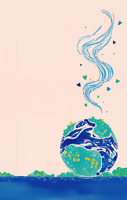 JPG 지구 일러스트 바람 잔디 사람없음 초록색 파란색 자연보호 환경 그린캠페인 하트 수면 환경보전 국내일러스트 AI일러스트 AI콘텐츠 자연요소 모양 식물 캠페인 컬러 자연 날씨 물 보호 사회이슈 파일형식