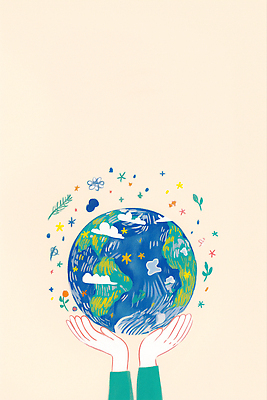 JPG 구름 손 지구 잎 일러스트 들기 신체부위 초록색 파란색 자연보호 환경 그린캠페인 환경보전 감싸기 국내일러스트 AI일러스트 AI콘텐츠 자연요소 식물 캠페인 컬러 모션 자연 사람 보호 사회이슈 파일형식