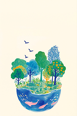 JPG 나무 지구 일러스트 어류 잔디 사람없음 초록색 파란색 자연보호 환경 그린캠페인 풀잎 환경보전 새떼 국내일러스트 핑크돌고래 AI일러스트 AI콘텐츠 식물 캠페인 컬러 잎 자연 조류 수중동물 풀_식물 보호 사회이슈 돌고래 파일형식