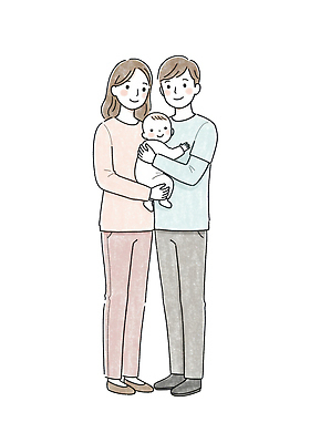 전신 PSD 여자 남자 행복 일러스트 가정 가족 안기 사랑 가족애 미소 성인 세명 아기 가정의달 일러캐릭터 캐릭터 감정 관계 모션 표정 사람 5월 파일형식