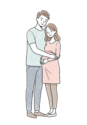 전신 PSD 부부 여자 남자 행복 일러스트 가정 가족 안기 사랑 가족애 미소 성인 두명 임산부 만지기 가정의달 성인만 일러캐릭터 캐릭터 커플 감정 관계 모션 표정 사람 임신 5월 파일형식