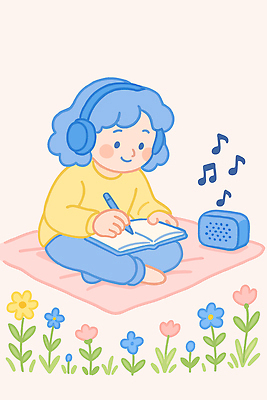 여자 꽃 잎 일러스트 한명 미소 성인 펜 헤드폰 공책 스피커 음악감상 잡기 즐거움 돗자리 가부좌 음악축제 성인여자한명만 봄축제 국내일러스트 AI파일 식물 1 감정 음악 음향기기 모션 문구용품 표정 사람 앉기 필기구 축제 봄 감상 여자한명만 성인여자만 파일형식 벡터