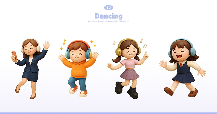 전신 PSD 편집이미지 여자 남자 교복 어린이 음표 청소년 3D캐릭터 웃음 들기 정장 소녀 소년 여러명 성인 파란색 스마트폰 3D 손들기 눈감음 헤드폰 가리킴 춤 즐거움 다리들기 엘리먼트 편집3D 캐릭터 기호 옷 감정 음악 컬러 음향기기 다수 모션 문화예술 표정 사람 손짓 핸드폰 스마트기기 디지털합성 파일형식