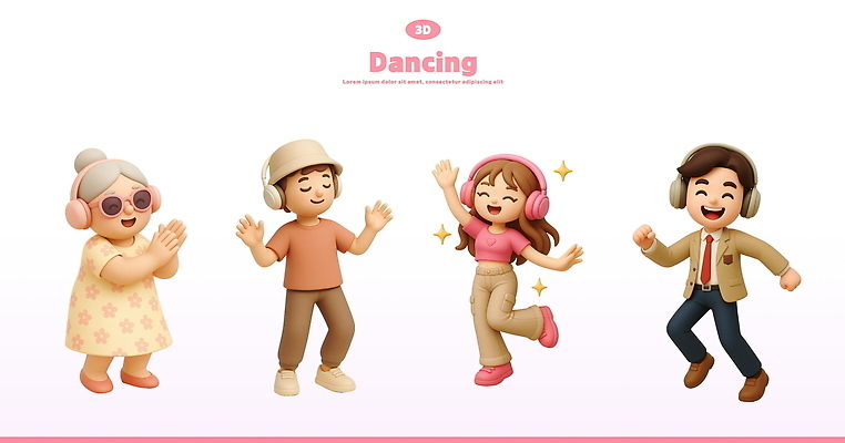 전신 PSD 무료이미지 편집이미지 모자 여자 노년 남자 교복 분홍색 청소년 3D캐릭터 웃음 여러명 성인 반짝임 선글라스 3D 손들기 헤드폰 춤 박수 즐거움 다리들기 엘리먼트 편집3D 캐릭터 잡화 옷 감정 안경 컬러 음향기기 다수 모션 문화예술 표정 사람 손짓 디지털합성 파일형식 무료콘텐츠