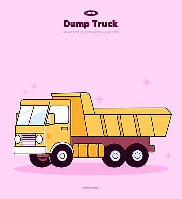 분홍색 일러스트 사람없음 반짝임 노란색 중장비 오브젝트 덤프트럭 국내일러스트 AI파일 컬러 모션 트럭 산업장비 파일형식 벡터