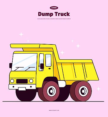 분홍색 일러스트 사람없음 반짝임 노란색 중장비 오브젝트 덤프트럭 국내일러스트 AI파일 컬러 모션 트럭 산업장비 파일형식 벡터