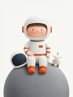 JPG 전신 편집이미지 남자 어린이 3D캐릭터 한명 미소 앉기 소년 3D 행성 로봇 우주복 우주탐사 우주탐험 소년한명만 편집3D AI컴퓨터그래픽 AI콘텐츠 캐릭터 1 옷 모션 표정 사람 우주 디지털합성 남자한명만 소년만 파일형식