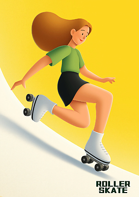 JPG 전신 여자 스포츠 일러스트 그림자 한명 미소 성인 노란색 롤러블레이드 즐거움 역동적 롤러스케이트화 성인여자한명만 국내일러스트 AI일러스트 AI콘텐츠 1 감정 컬러 컨셉 표정 사람 취미 여자한명만 성인여자만 파일형식