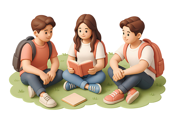 전신 PSD 편집이미지 여자 남자 행복 대학생 대학생라이프 책가방 3D캐릭터 미소 들기 앉기 잔디 성인 책 세명 3D 캠퍼스라이프 즐거움 손모으기 성인만 편집3D 식물 캐릭터 학생 라이프스타일 감정 가방 모션 표정 사람 손짓 디지털합성 파일형식