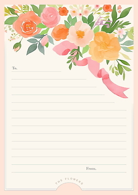 PSD 꽃 리본 분홍색 잎 일러스트 사람없음 편지지 카피스페이스 국내일러스트 식물 컬러 공백 편지 파일형식