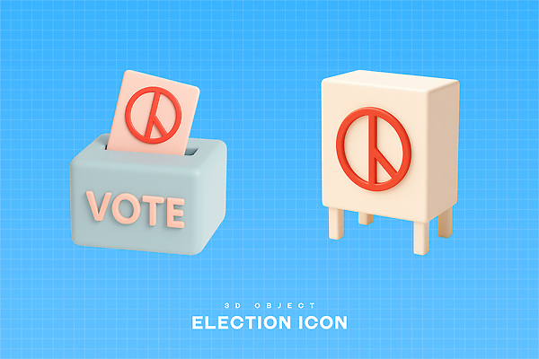 PSD 아이콘 사람없음 파란색 3D아이콘 3D 투표용지 투표함 기표문양 편집3D 문양 컬러 투표 선거 디지털합성 파일형식