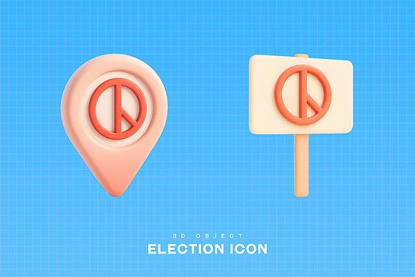 PSD 아이콘 사람없음 파란색 3D아이콘 3D 팻말 투표 GPS 기표문양 편집3D 문양 컬러 프레임 선거 디지털합성 파일형식