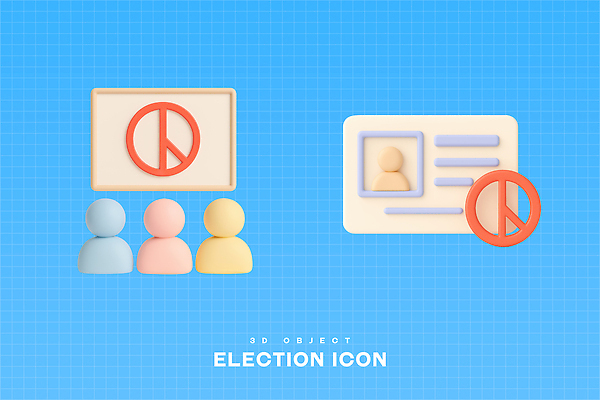 PSD 아이콘 사람모양 상반신 파란색 3D아이콘 3D 투표 화이트보드 신분증 기표문양 편집3D 모양 문양 컬러 선거 디지털합성 증명서 파일형식