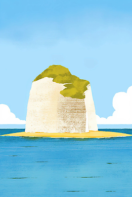 JPG 구름 바다 섬 일러스트 자연 하늘 풍경 사람없음 파란색 국내일러스트 AI일러스트 AI콘텐츠 자연요소 컬러 생태계 파일형식