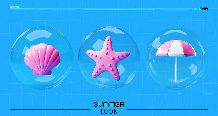 PSD 아이콘 조개 휴식 불가사리 바캉스용품 사람없음 여름 파란색 바캉스 3D아이콘 3D 파라솔 비눗방울 시원함 버블 휴가용품 계절 컬러 컨셉 휴가 어패류 극피동물 디지털합성 오브젝트 파일형식