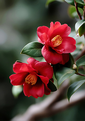 JPG 편집이미지 꽃 겨울 자연 풍경 사람없음 동백 동백나무 편집실사 AI포토 AI콘텐츠 나무 식물 계절 CG 생태계 파일형식