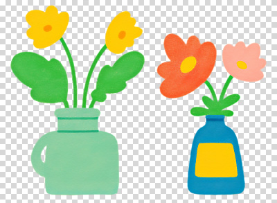 편집이미지 잎 누끼 사람없음 컬러풀 꽃병 PNG 식물 꽃 컬러 파일형식