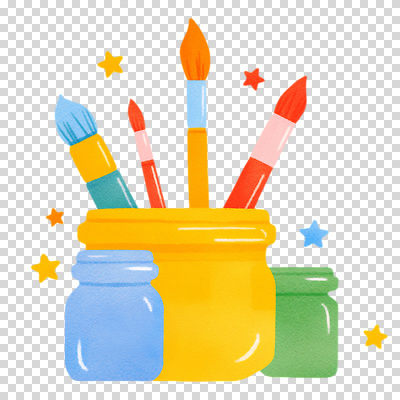 편집이미지 별 누끼 사람없음 컬러풀 붓 병 PNG 붓통 자연요소 식기 컬러 파일형식