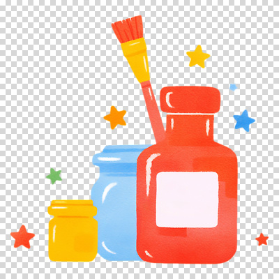 편집이미지 별 누끼 사람없음 컬러풀 물감 붓 병 PNG 붓통 자연요소 식기 컬러 미술도구 파일형식