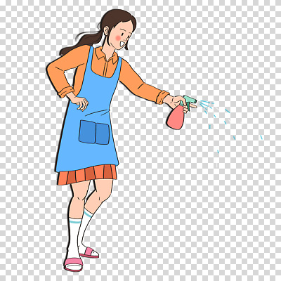 전신 편집이미지 여자 허리손 슬리퍼 한명 미소 들기 누끼 성인 앞치마 물주기 분무기 PNG 성인여자한명만 1 포즈 신발 모션 표정 사람 여자한명만 성인여자만 파일형식