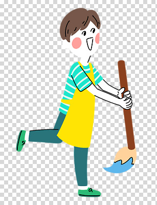 전신 편집이미지 남자 어린이 한명 미소 들기 누끼 소년 앞치마 붓 PNG 소년한명만 1 모션 표정 사람 남자한명만 소년만 파일형식