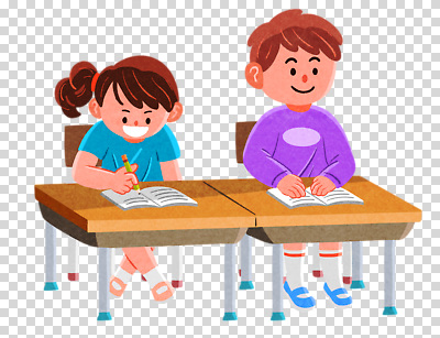 전신 편집이미지 여자 남자 어린이 의자 교재 미소 누끼 앉기 소녀 소년 두명 책 연필 기록 책상 PNG 어린이만 교육 가구 모션 학용품 표정 사람 필기구 파일형식