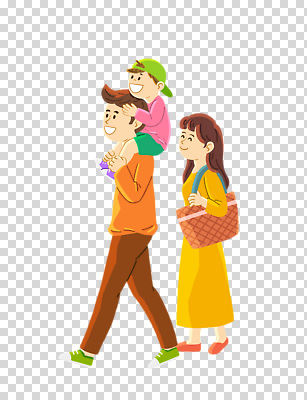 전신 편집이미지 여자 남자 어린이 가방 가족 미소 들기 누끼 소년 성인 세명 잡기 목마 PNG 캡모자 모자_잡화 잡화 관계 모션 표정 사람 파일형식