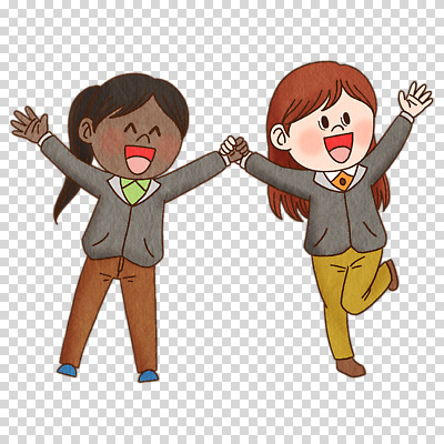 전신 외국인 편집이미지 여자 웃음 누끼 성인 두명 손잡기 만세 다문화사회 PNG 다리들기 성인여자만 외국인노동자 모션 노동자 표정 사람 인종 사회_공동체 다문화 여자만 성인만 파일형식