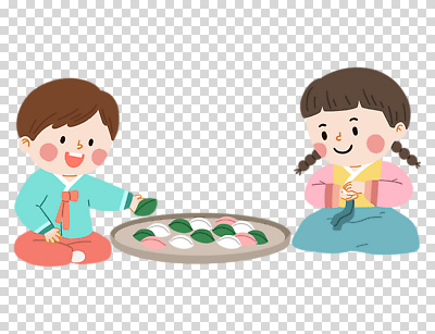 전신 편집이미지 여자 남자 어린이 쟁반 미소 들기 누끼 소녀 소년 두명 한복 송편 만들기 가부좌 PNG 송편빚기 어린이만 한국전통 모션 떡 표정 사람 앉기 추석 전통의상 요리중 파일형식