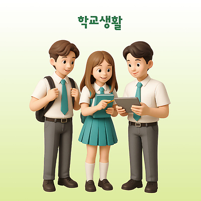 전신 PSD 편집이미지 응시 여학생 여자 남자 교복 남학생 청소년 책가방 3D캐릭터 대화 서기 미소 들기 책 세명 연두색 태블릿 연필 스쿨라이프 3D 잡기 십대만 편집3D 캐릭터 학생 라이프스타일 시선 옷 가방 학교 모션 학용품 표정 말하기 사람 초록색 전자제품 스마트기기 필기구 디지털합성 파일형식