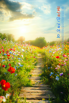 PSD 나무 구름 편집이미지 자연 하늘 사람없음 햇빛 노을 감성 꽃길 이미지편집 자연요소 식물 길 컨셉 태양 생태계 파일형식