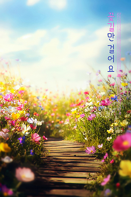 PSD 구름 편집이미지 자연 하늘 사람없음 햇빛 감성 꽃길 이미지편집 자연요소 길 컨셉 태양 생태계 파일형식