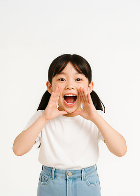 JPG 스튜디오촬영 편집이미지 여자 어린이 한명 웃음 소녀 상반신 외침 청바지 흰티 의료성형뷰티 소녀한명만 편집실사 AI인물포토 AI콘텐츠 1 티셔츠 바지 실내 표정 사람 소리 CG 여자한명만 소녀만 파일형식 AI포토