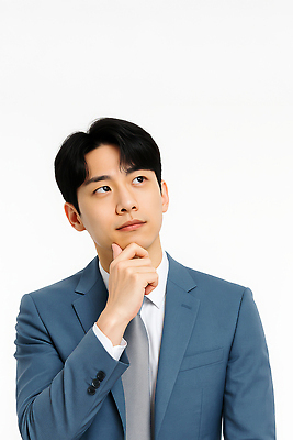 JPG 스튜디오촬영 편집이미지 남자 한명 정장 상반신 성인 턱괴기 올려보기 비즈니스맨 고민 의료성형뷰티 성인남자한명만 편집실사 AI인물포토 AI콘텐츠 1 옷 감정 비즈니스 모션 실내 사람 직장인 CG 남자한명만 성인남자만 파일형식 AI포토