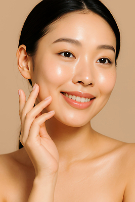 JPG 편집이미지 여자 한명 미소 상반신 성인 뷰티 만지기 피부관리 의료성형뷰티 성인여자한명만 편집실사 AI인물포토 AI콘텐츠 1 모션 표정 사람 CG 여자한명만 성인여자만 파일형식 AI포토