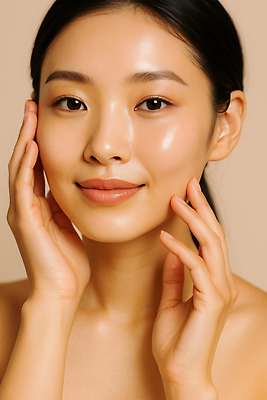 JPG 편집이미지 여자 한명 미소 상반신 성인 뷰티 만지기 피부관리 의료성형뷰티 성인여자한명만 편집실사 AI인물포토 AI콘텐츠 1 모션 표정 사람 CG 여자한명만 성인여자만 파일형식 AI포토