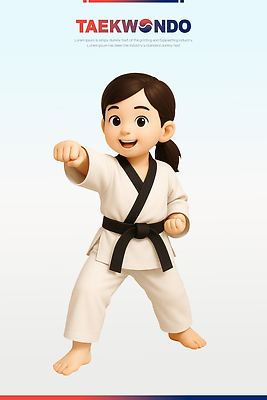 전신 PSD 편집이미지 여자 어린이 3D캐릭터 한명 미소 소녀 3D 주먹 펀치 태권도 태권도복 검은띠 소녀한명만 편집3D 캐릭터 1 스포츠용품 모션 표정 도복 사람 격투기 끈 디지털합성 여자한명만 소녀만 파일형식