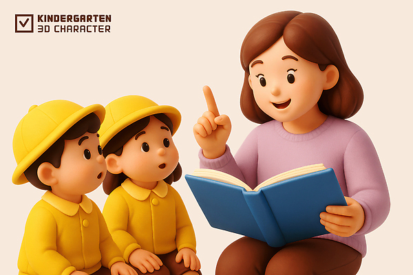 PSD 편집이미지 여자 남자 어린이 미소 들기 소녀 소년 성인 책 세명 독서 3D 놀람 유치원 가리킴 집중 읽기 유치원생라이프 유치원복 유치원선생님 유치원모자 편집3D 모자_잡화 라이프스타일 옷 교육 감정 컨셉 모션 표정 사람 손짓 교사 디지털합성 파일형식