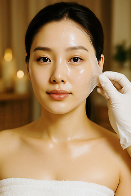 JPG 편집이미지 손 여자 한명 미소 상반신 성인 신체부위 잡기 피부관리 팩 테라피 의료성형뷰티 성인여자한명만 편집실사 AI인물포토 AI콘텐츠 1 모션 표정 사람 뷰티 화장품 CG 여자한명만 성인여자만 파일형식 AI포토