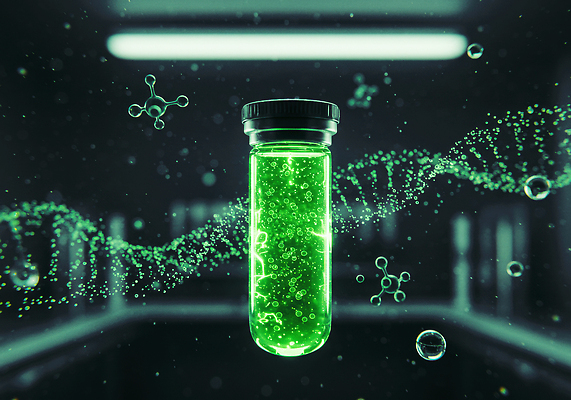 JPG 편집이미지 전등 실험 사람없음 초록색 빛 DNA 생명공학 시험관 친환경 보케 원자 바이오 기술과학 편집실사 AI컴퓨터그래픽 AI콘텐츠 컬러 과학 의학 조명 실험기구 환경 CG 파일형식