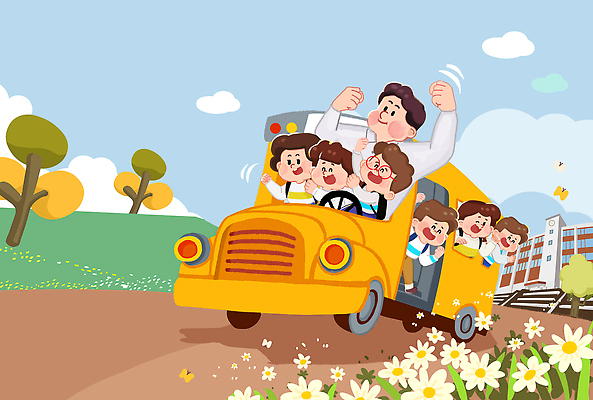 전신 PSD 나무 구름 여자 남자 꽃 초등학생 어린이 나비 일러스트 하늘 초등학교 미소 웃음 소녀 소년 잔디 여러명 성인 교사 만세 체험학습 스쿨버스 언덕 즐거움 손인사 안경낌 국내일러스트 자연요소 식물 직업 학생 감정 안경 다수 곤충 학교 모션 버스 표정 사람 인사 체험 파일형식