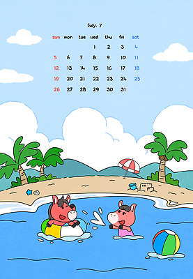 구름 하늘색 일러스트 물놀이 하늘 조개 불가사리 산 웃음 앉기 해변 사람없음 여름 여름휴가 모래사장 야자수 달력 파라솔 비치볼 양동이 즐거움 휴양지 모래성 튜브 7월 물뿌리기 국내일러스트 병오년 붉은말 붉은말캐릭터 AI파일 자연요소 나무 계절 감정 모래 바다 공 모션 놀이 휴가 어패류 극피동물 바캉스용품 표정 파란색 장소 말_동물 날짜 말캐릭터 파일형식 벡터 2026년 여름_계절